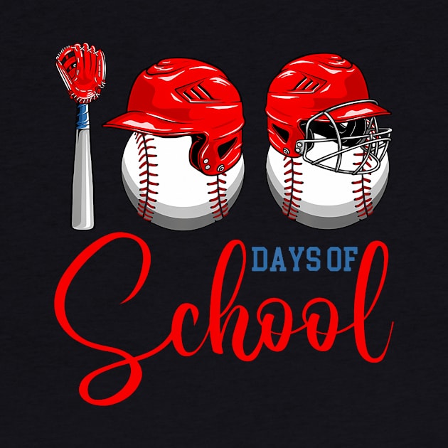 100 Days of School Baseball 100th Day Of School Teacher Kids by vulanstore